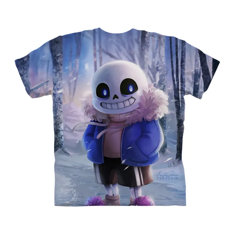 Ботинки с мехом Undertale 3D печатных Для мужчин аниме футболка Повседневное короткий
