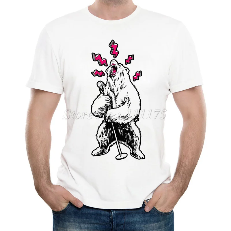 Мужская модная футболка с принтом Angry bear крутая Повседневная высокого качества