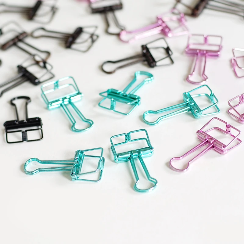 

4pcs Kawaii Cute Colorful Metal Paper Clips Binder Clip For Photo Message Ticket File Korean Stationery Office School Supplies