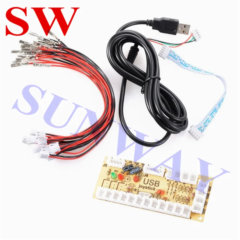 Аркадный Комплект сделай сам 1 игрок USB рандомная копия джойстик Sanwa высокого