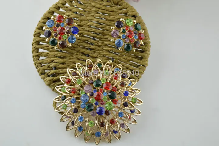 1 шт. цвета смешивания круглой формы брошь булавки и серьги свадебные ну