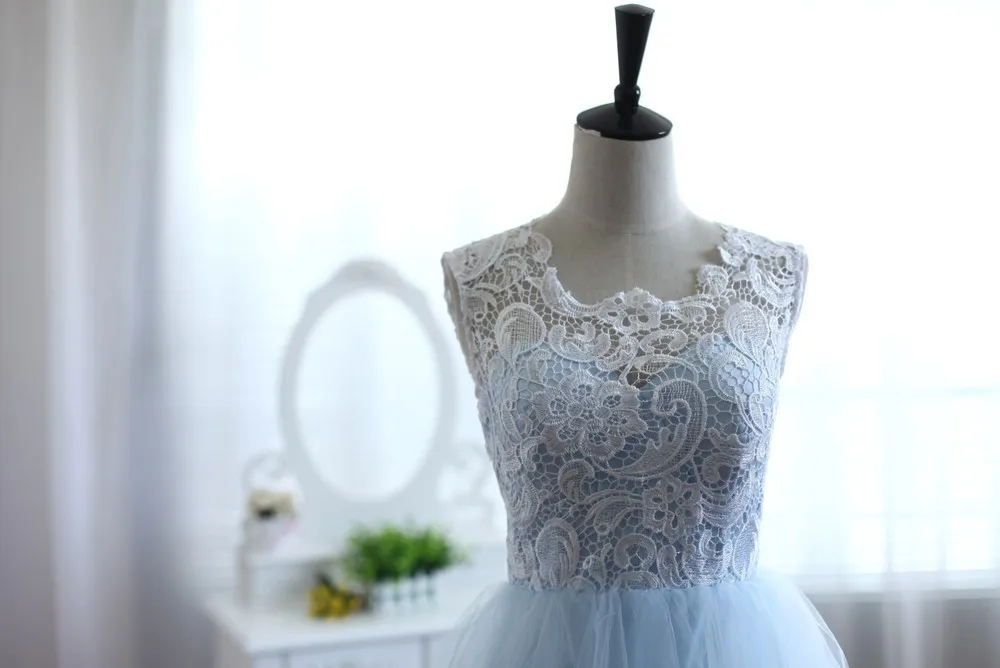 Blue Tulle Princess Ivory Lace Wedding Dress Ball Gown | Свадьбы и торжества