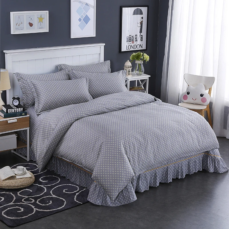 Современные Стильные серые текстильные постельные принадлежности для дома с