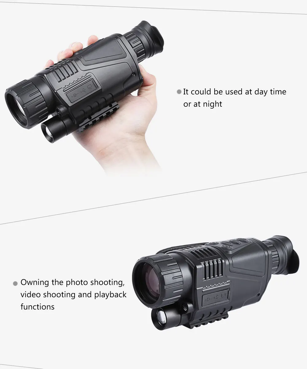 JAWEKE 5MP 5x40 цифровой ночное видение Монокуляр 200 м Диапазон для Охота фотографировать видео ИК инфракрасный прицел 4 Гб SD карты+ батарея
