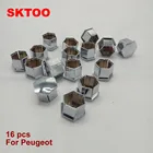 SKTOO16pcs колпачок для ступицы колеса, специальный винт для колеса, защитная крышка для Peugeot 207 3008 301 307 308 2008 408 508 207 407