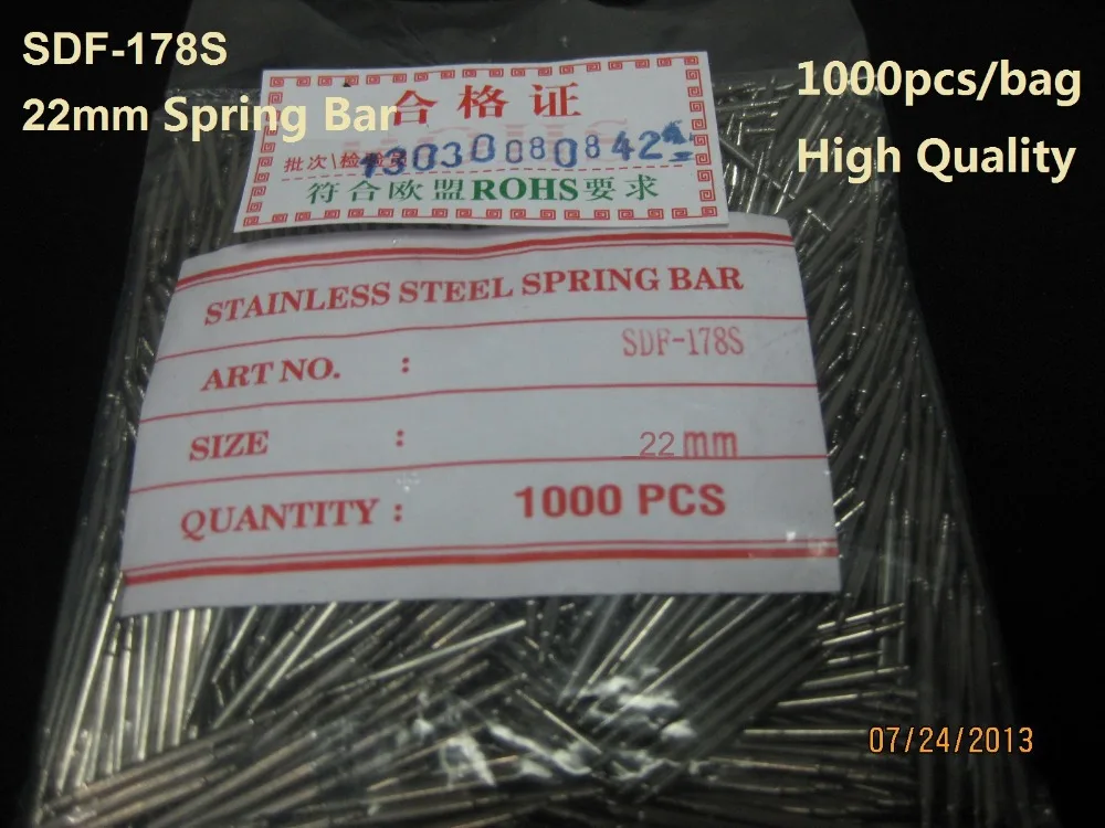

free shipping 1000pcs 22mm SDF-178S Stainless Steel Double Flange Watch Spring Bars for Watch band pin Link watch Parts