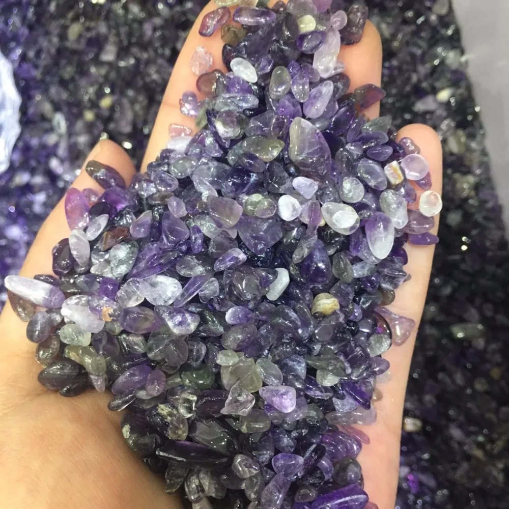 

100g Natural amethyst gravel quartz crystal healing meditation home decoration polished stone