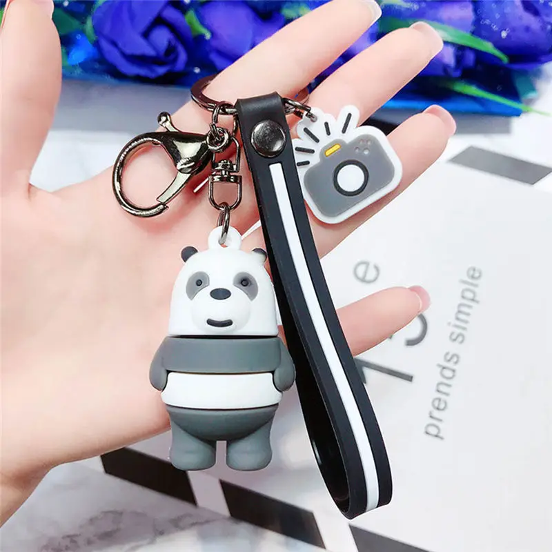 Мультфильм аниме милые три медведя животных куклы брелоки женская сумка для автомобиля ремень с подвеской