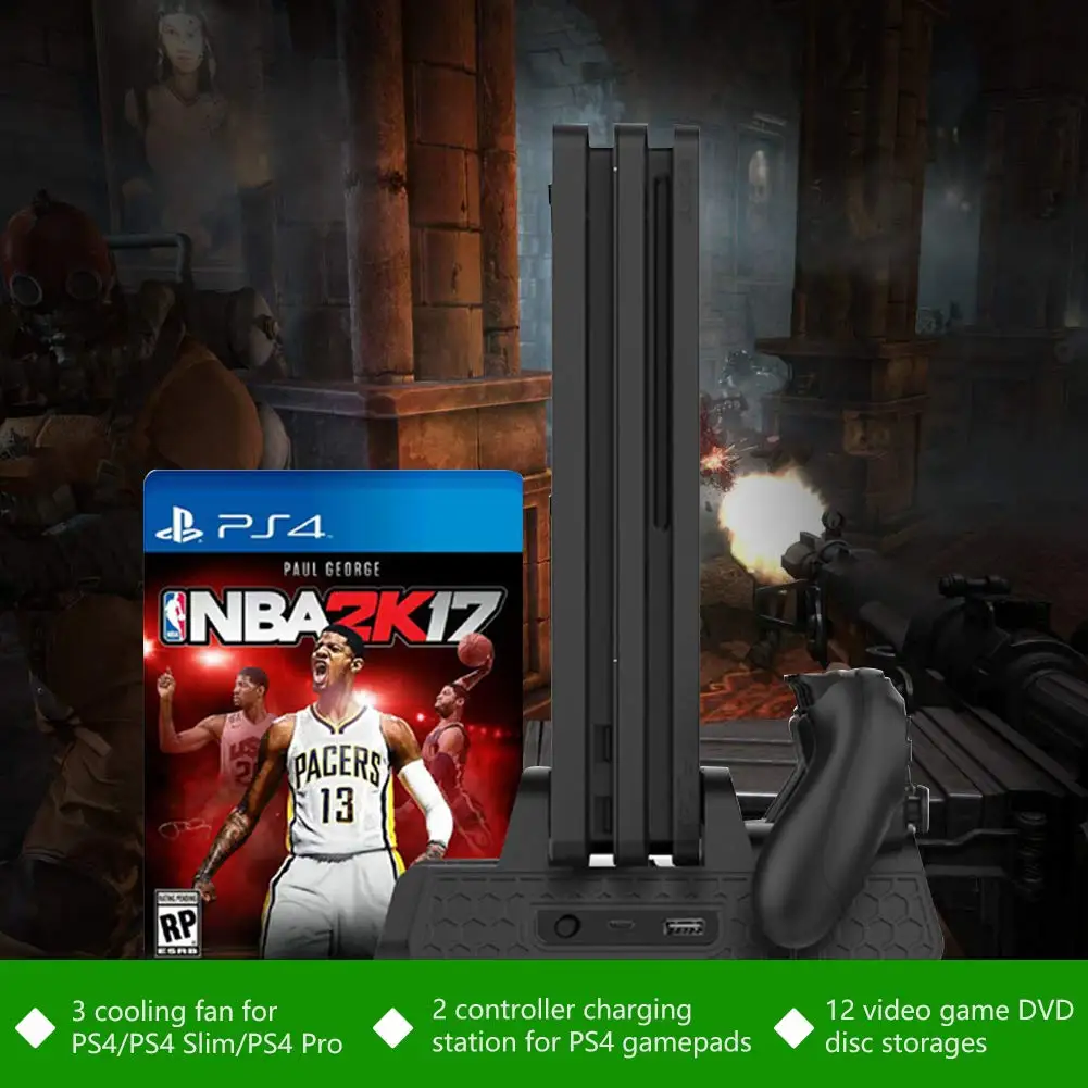 1PS4 охлаждающий вентилятор тепловое основание под раковину вертикальная подставка для зарядного устройства двойной док-станция для зарядки контроллера для Playstation 4 PS 4 Pro/тонкие аксессуары