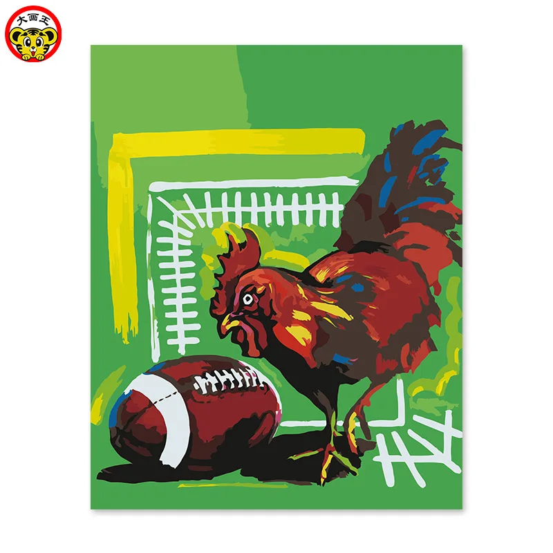 

painting by numbers art decorative painting painted their coloring China classic football cock