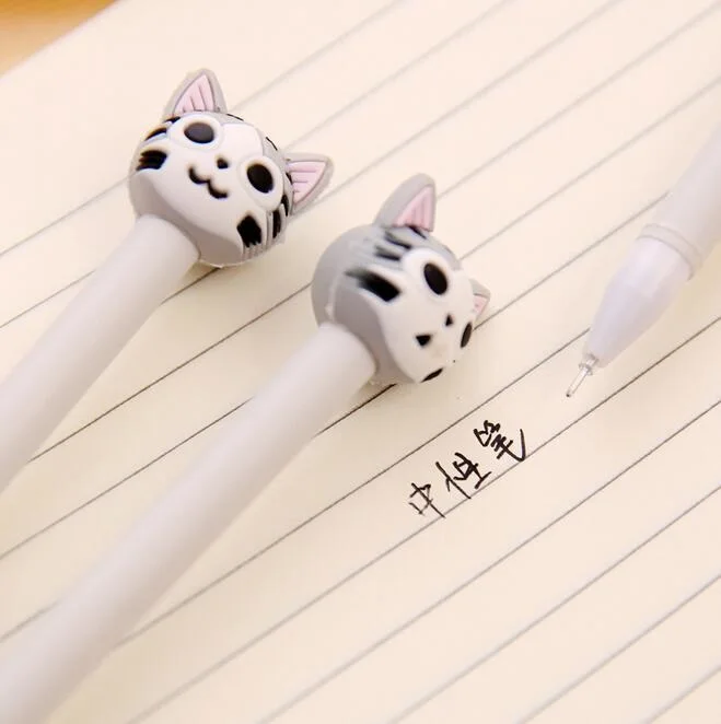 40 шт./лот Kawaii 3D Happy Cat дизайн гелевая ручка для подписи 0 5 мм черные чернила