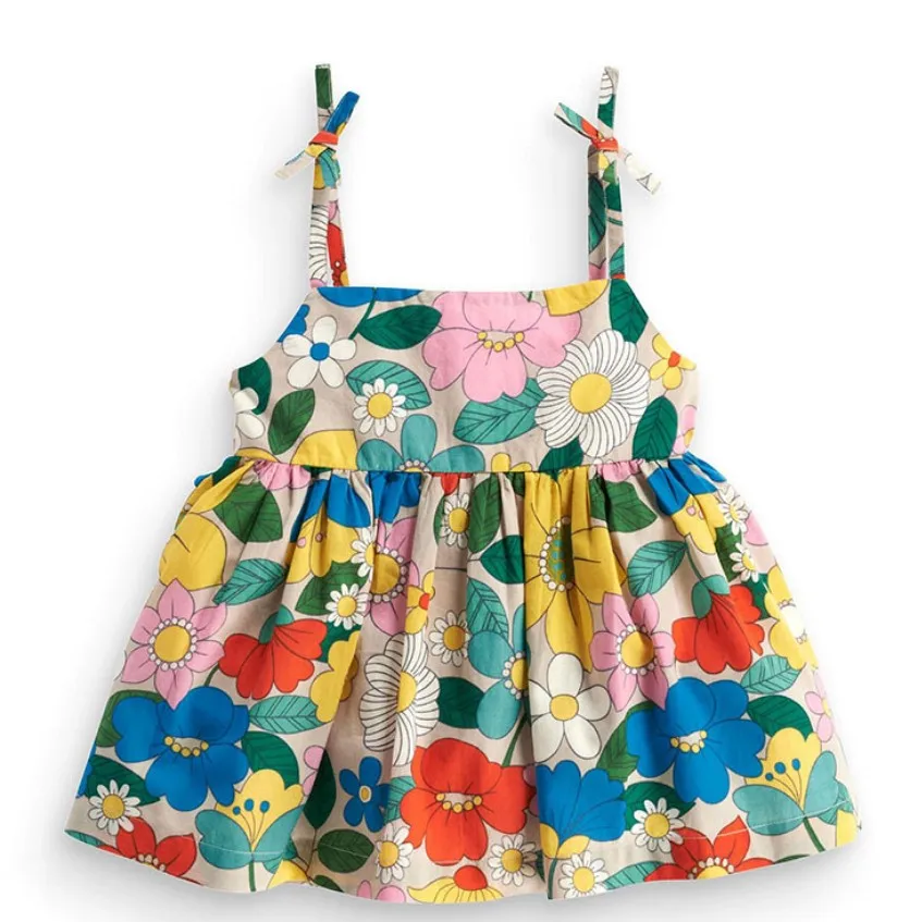 Little maven/Новинка года; летняя одежда для маленьких девочек; Брендовое платье без рукавов; детское Хлопковое платье-комбинация с цветочным принтом; 51038