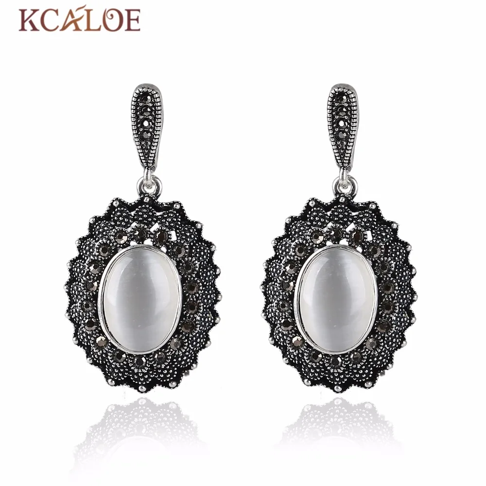 Набор ювелирных изделий KCALOE Opal винтажный черный фианит стразы античный