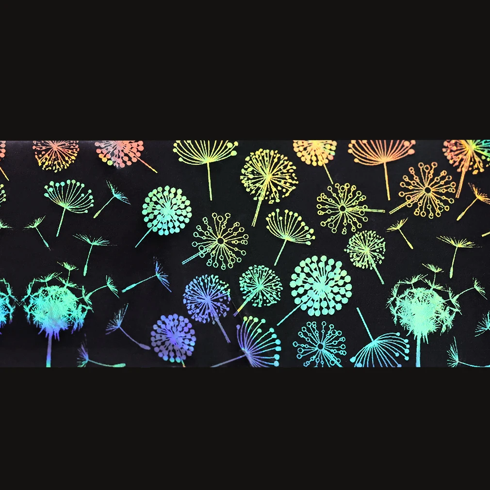 3D Одуванчик цветок наклейки для ногтей Переводные фольги красочная полная