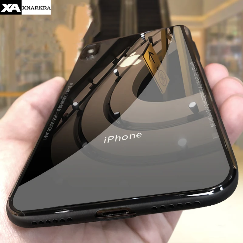 Чехол из закаленного стекла для iPhone 7, 8, 6, 6s Plus, высокое качество, прозрачный мягкий силиконовый стеклянный чехол для iPhone 11 Pro, X, XR, XS, Max, чехол s