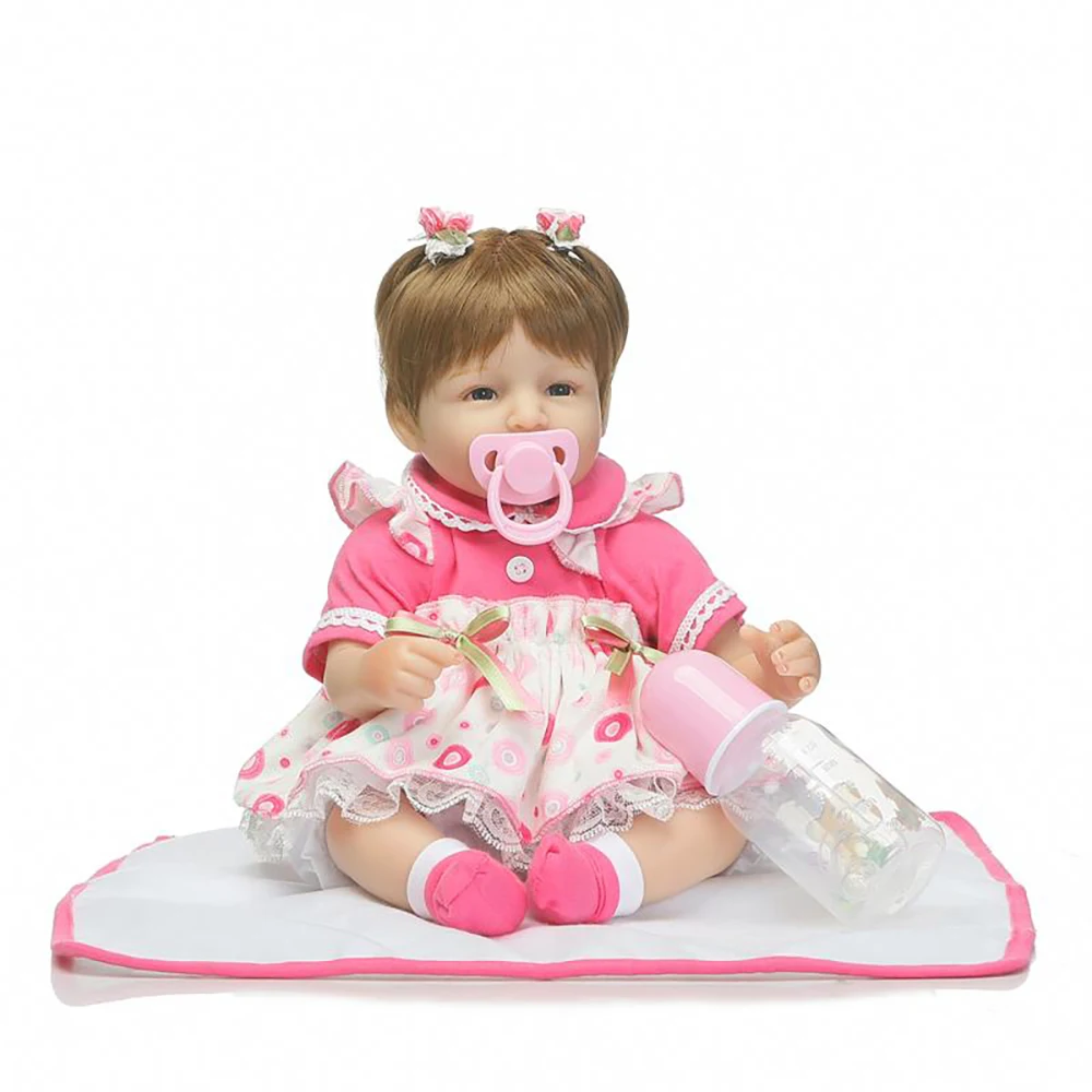 NPK Мода Reborn Baby Doll Реалистичная из мягкого силикона винил младенец девочка 40 см