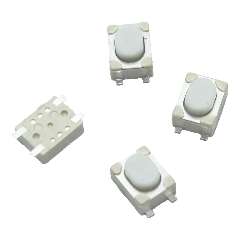 100 шт./лот 3*4*2,5 мм SMD тактовый переключатель 4-контактный сенсорный микропереключатель кнопочные переключатели 3x4x2,5 H белая кнопка Автомобильный Дистанционный ключ кнопка B