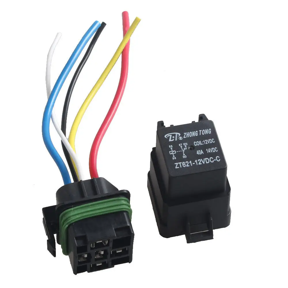 EE support 5 Pcs Car Auto Heavy Duty 12V 40A SPDT Relay Socket Plug 5Pin Wire Waterproof Seal Styling | Автомобили и мотоциклы