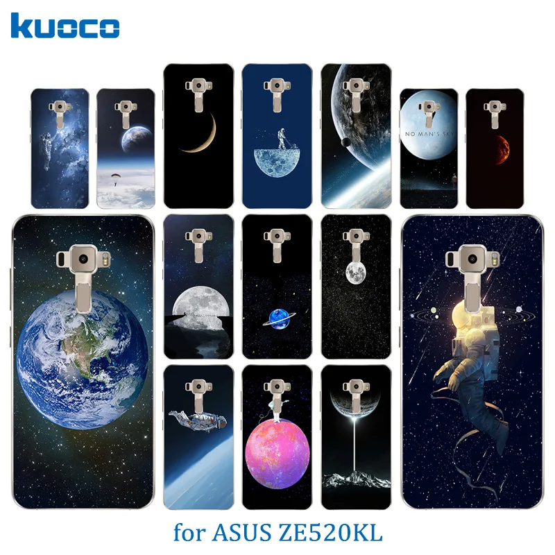 Мягкий силиконовый чехол для Asus ZenFone 3 ZE520KL Space World с рисунком KL/ZE 520 KL прозрачные