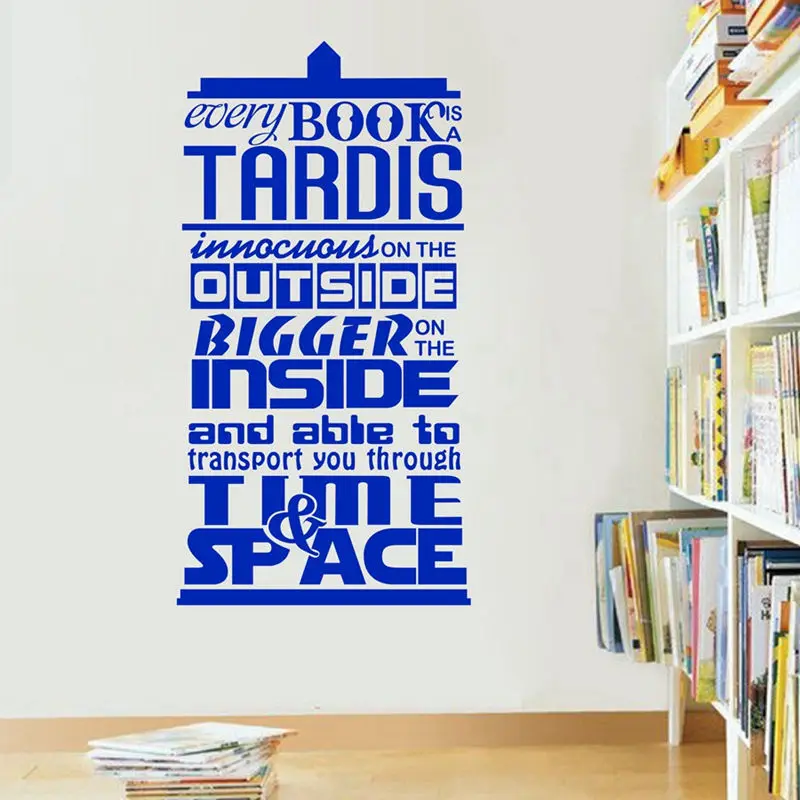 Наклейки на стену в стиле Доктора Кто каждая книга ТАРДИС Виниловая наклейка с