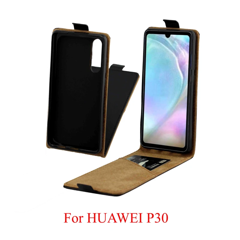 Новинка! Роскошная Черная ячейка из ТПУ кожи для телефона чехол для huawei P30 P30PRO чехол вертикальный P30 Pro флип-чехол+ подарок