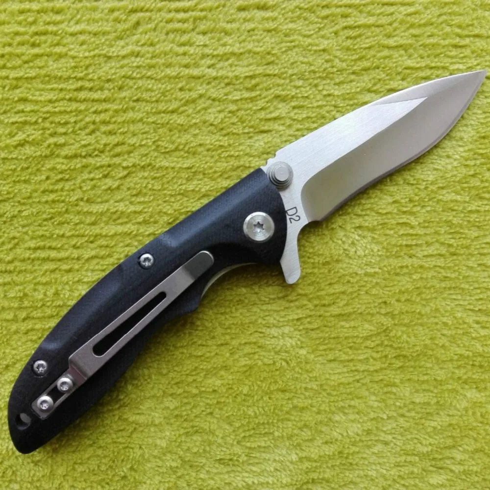 Ся нож D2 стальной тактический складной Белый G10 Ручка из высокоуглеродистой