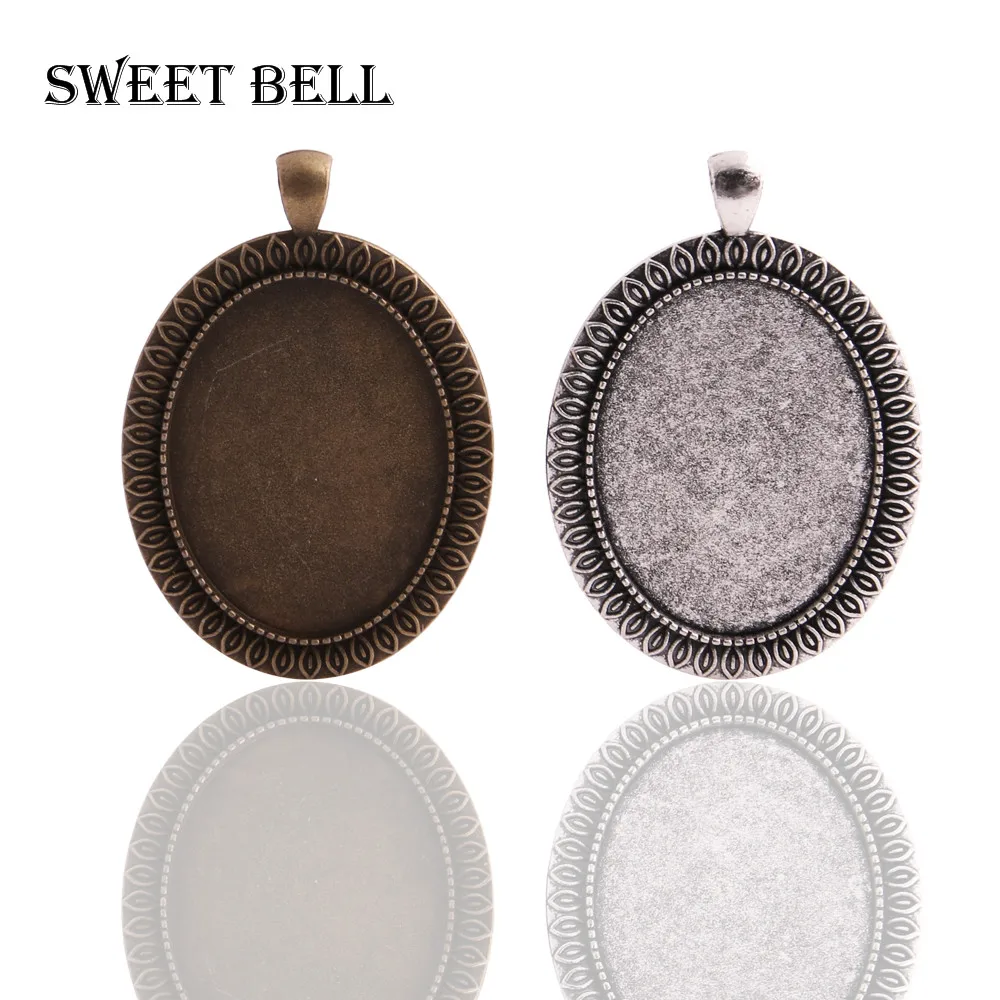 Sweet Bell (6 шт./лот) двухцветная металлическая Камея 40*59 мм (подходит для диаметра 30*40