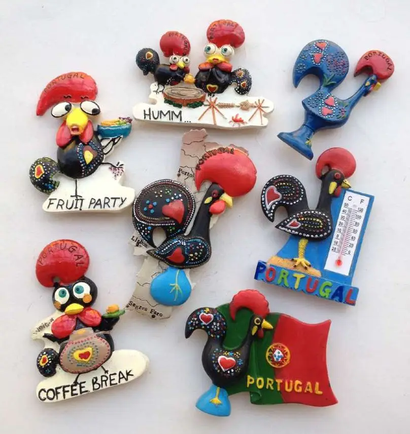 Ручная роспись топографическая карта Португалия 3D магниты на холодильник