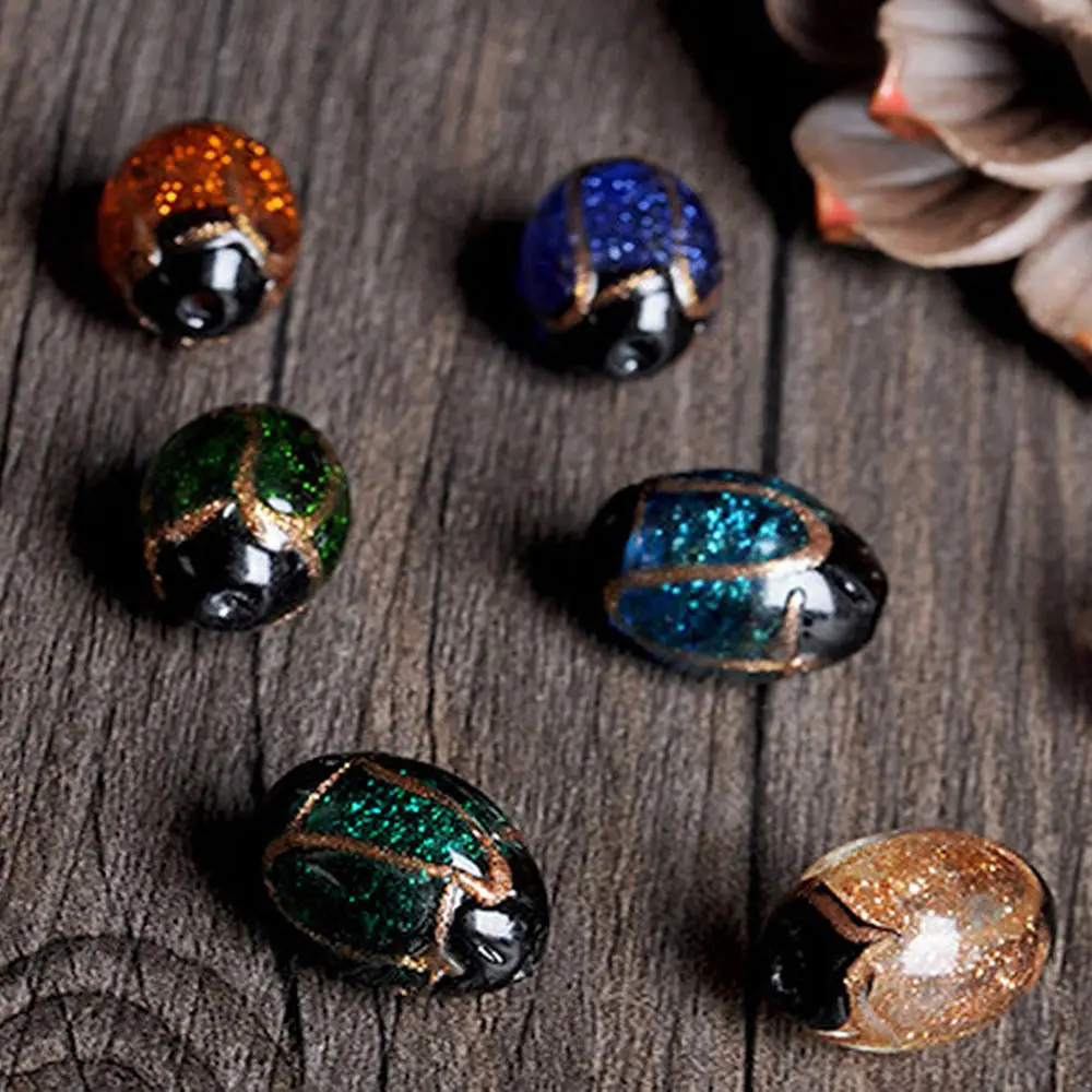 Большие овальные стеклянные бусины разделитель для бусин в форме Будды с золотым