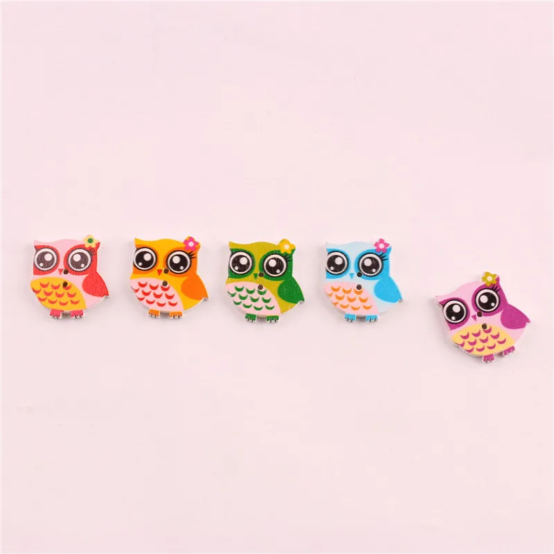 100 шт. Детские пуговицы из натурального дерева аниамл мультфильм скрапбукинг