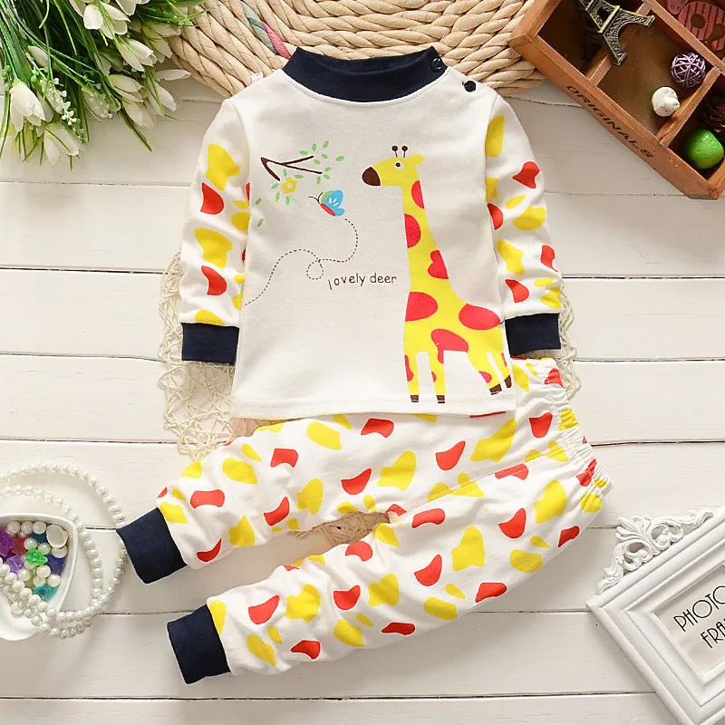 Lovinbecia autumn winter Giraffe pattern boys sweaters toddler children's sweatshirts clothing sets baby casual pajamas suit |