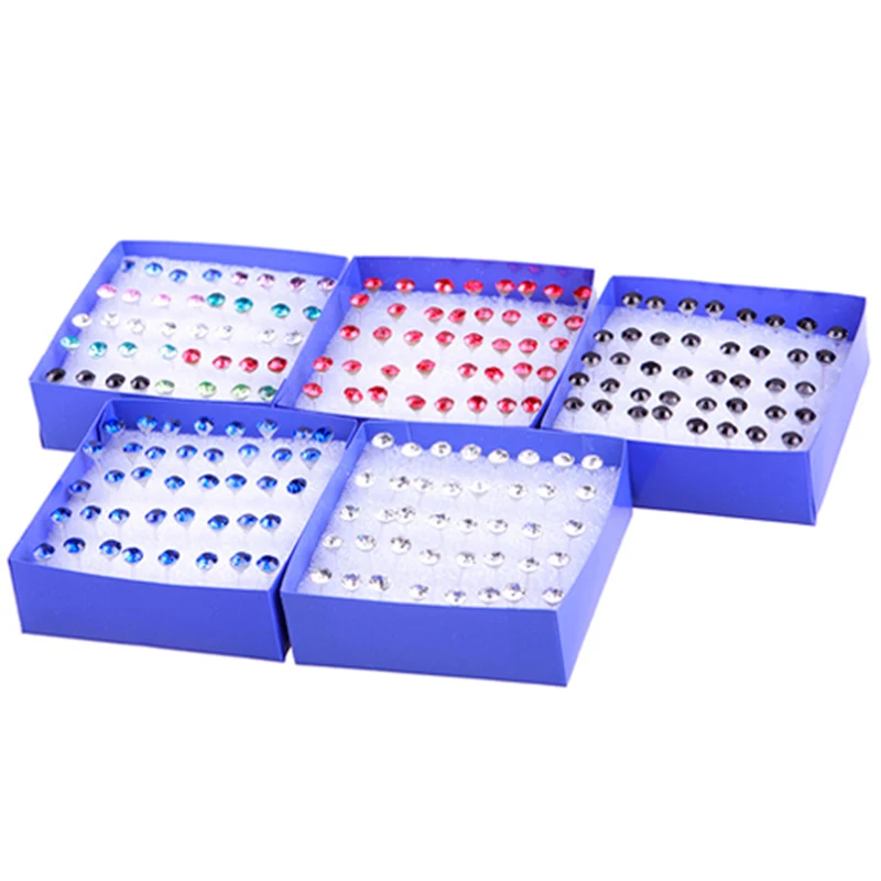 20 пар/компл. круглые серьги гвоздики с кристаллами Женская Модная бижутерия