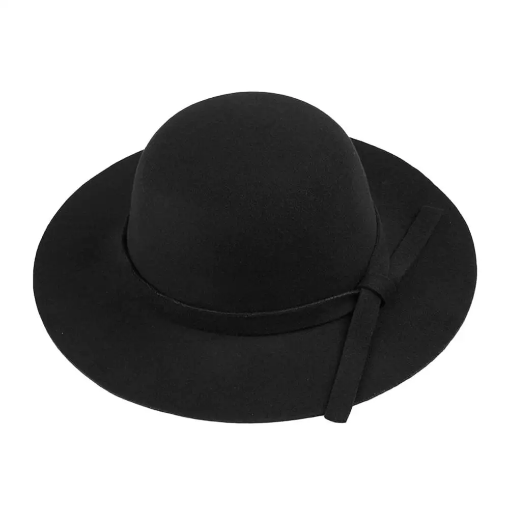 2 Autumn Summer Felt Fedoras Sun Hat Women Vintage Wide Brim Sunbonnet Fedoras Lady Beach Sunhat UV Protection Caps Chapeu Gift - Цвет: 2