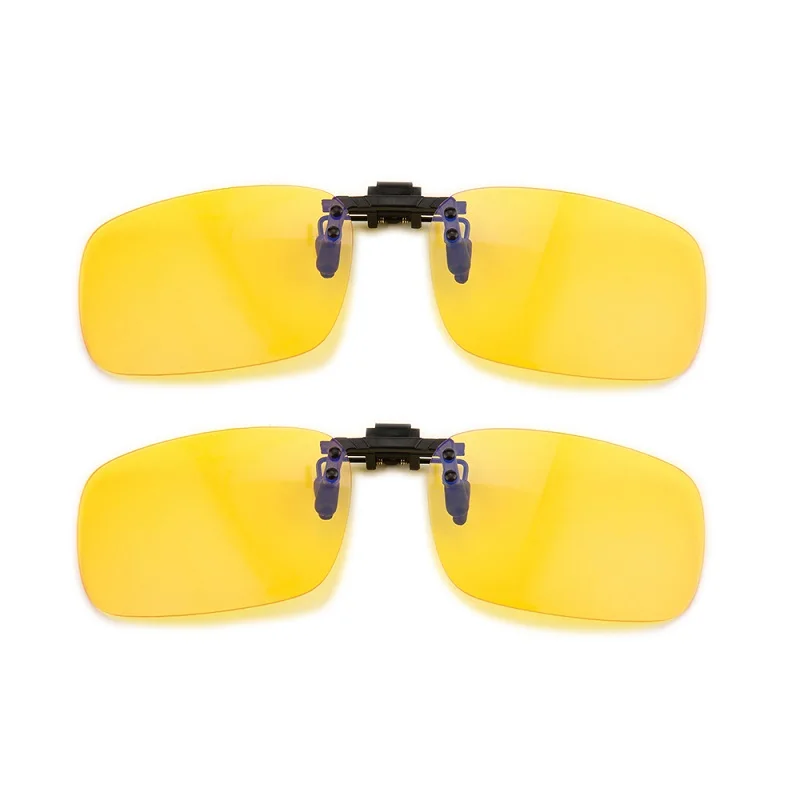 2PCS Yellow Gudzws клип на анти синий светильник фильтр очки зажимы УФ Блокировка прямоугольник рамки анти глаз напряжение от компьютера ТВ Vedio унисекс - Frame Color: 2PCS Yellow
