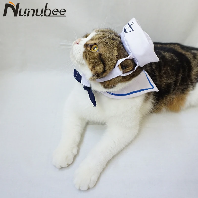 Nunubee/горячая Распродажа забавная для кошек собак шляпа костюм моряка морской