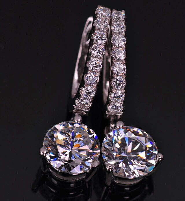 

Elegant 1Ct/each Diamond Earring Stud for Women Luxury Quality Platinum 950 Stud Earrings