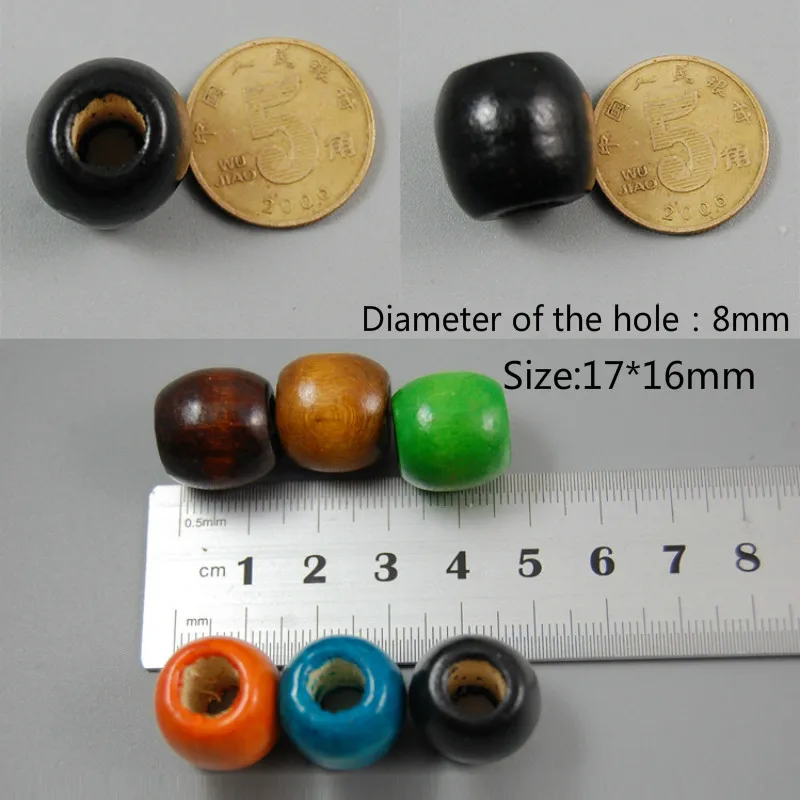 

Missxiang 12MM 17MM Mixed Colors Round Wooden Beads Large Hole Loose Ball Beads Making DIY Bracelet Necklace Jewelry Accessories