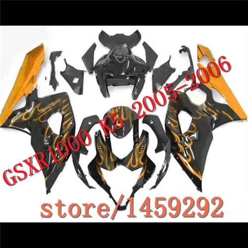 

Fairings GIFT Fairing Fit GSX-R 1000 2005-2006 K5 molding 05 06 GSXR1000 Yellow Flame BBF