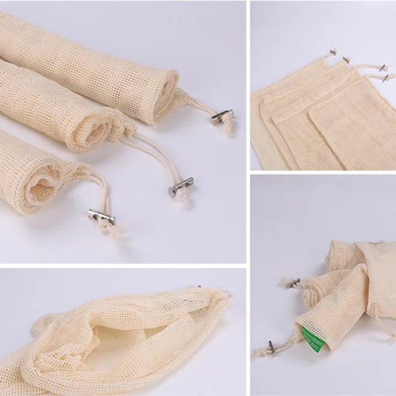 Хлопковые мешки для овощей Многоразовые продукты мешок фрукты картофель лук