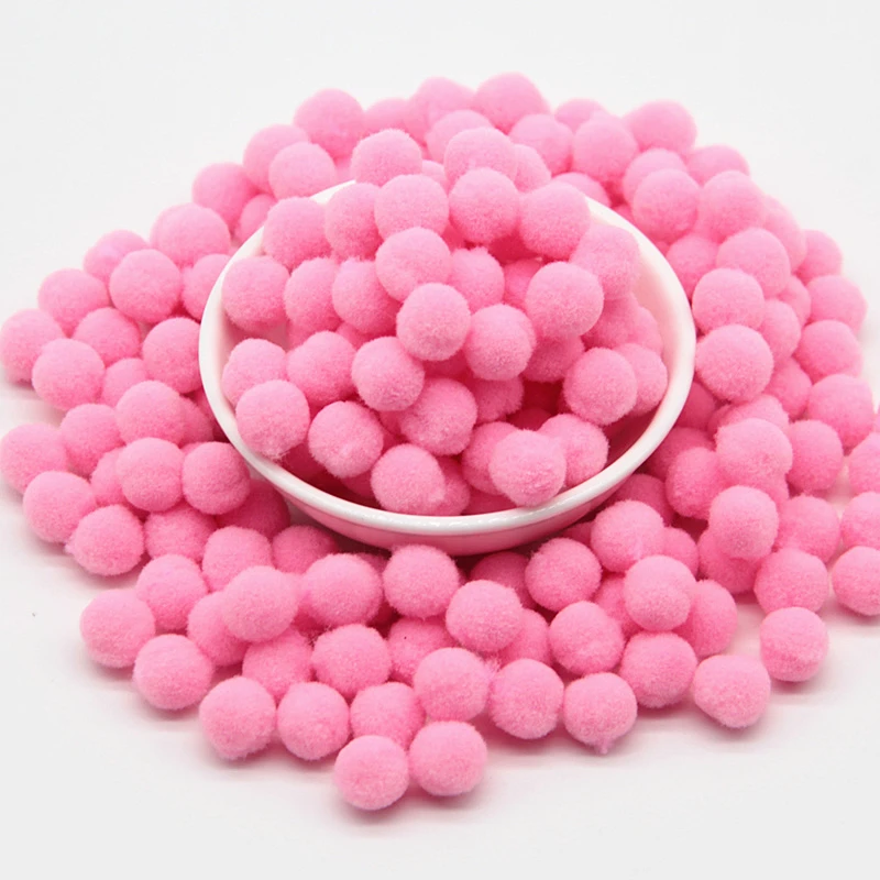 02dkPink Помпон 8 мм, 10 мм, 15 мм, 20 мм, 25 мм, 30 мм, круглые помпоны, меховые шарики, поделки своими руками, помпоны для детей, свадебная одежда, шитье, домашние украшения - Цвет: 02dkPink