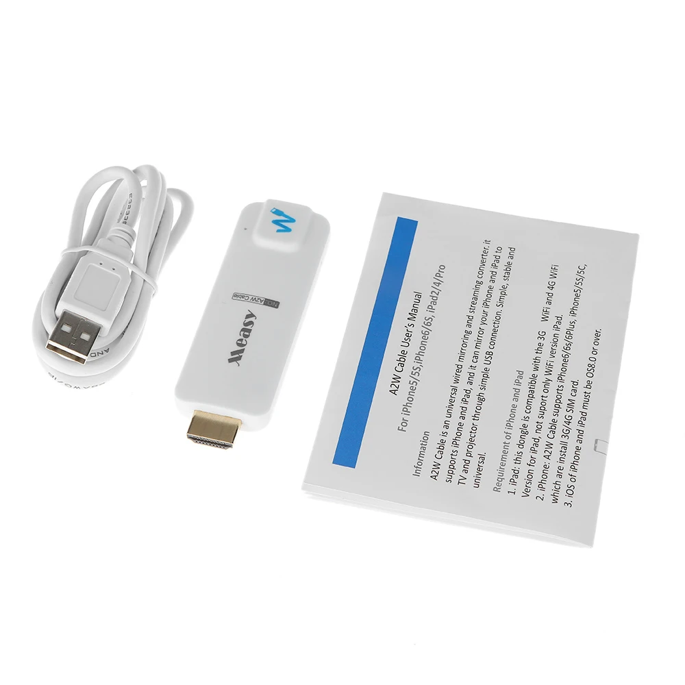Кабель A2W скоростной алюминиевый 8 контактный кабель HDMI для iPhone 5/5S/6/6 plus/6S/6S Plus/ipad