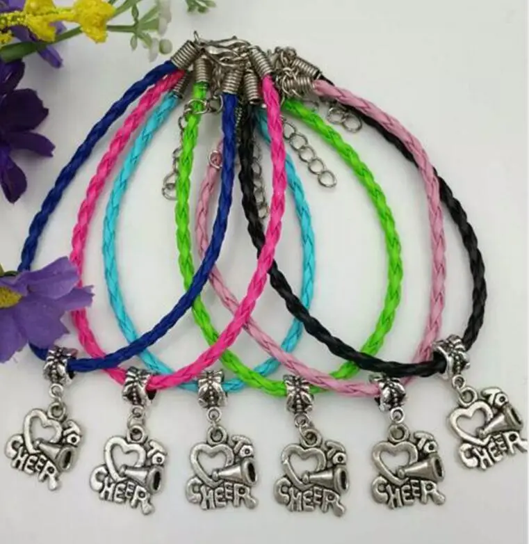 1 шт. Kabbalah I Love Cheer Heart Charm разноцветные кожаные браслеты с защитой удачи ювелирные
