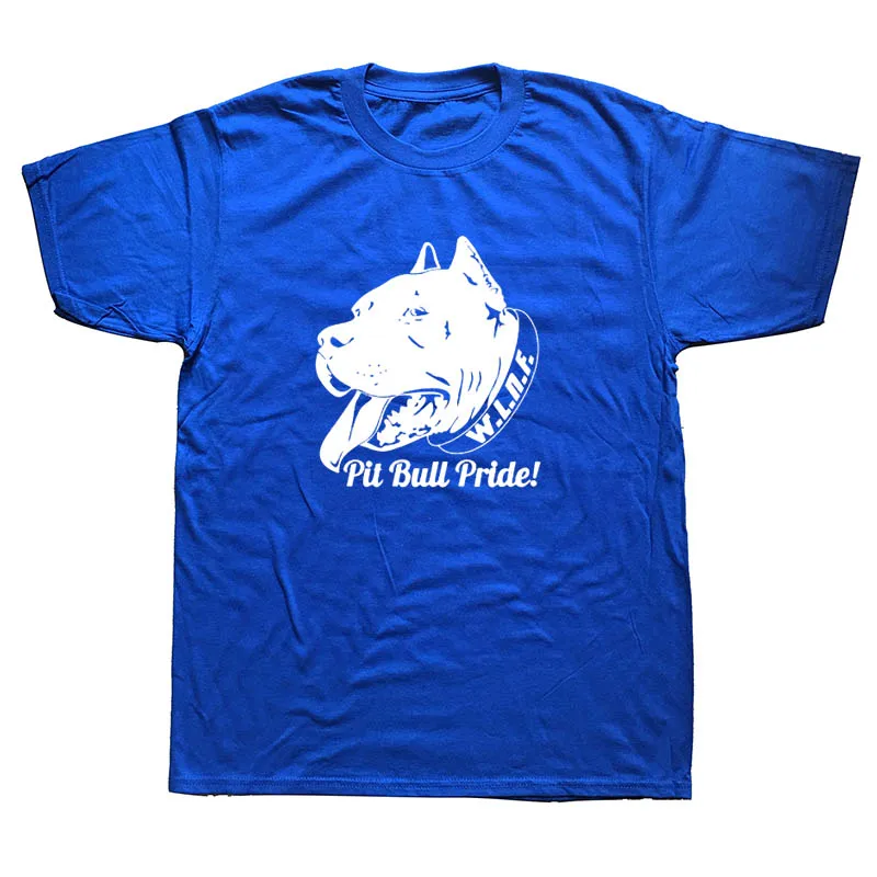 WEELSGAO Pride Perfect Pitbull Heartbeat футболка с быком для мужчин короткий рукав плюс размер забавная Мужская футболка - Цвет: blue