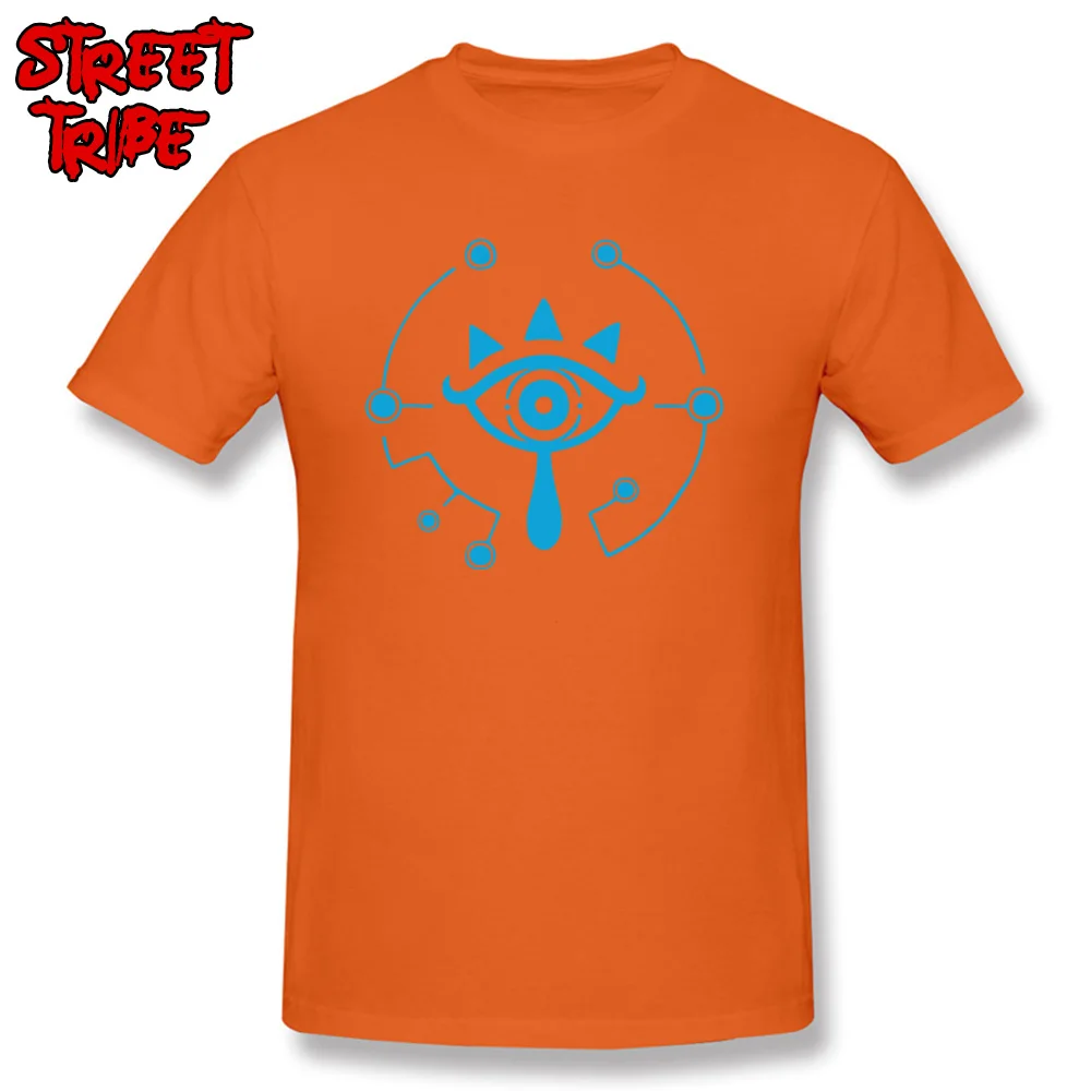 Футболка Zelda T Shirt мужские футболки с принтом Шейха и глаз Топы Legend Of Zelda Tees Gamer Custom Clothes хлопковая Молодежная мужская толстовка большого размера - Цвет: Оранжевый
