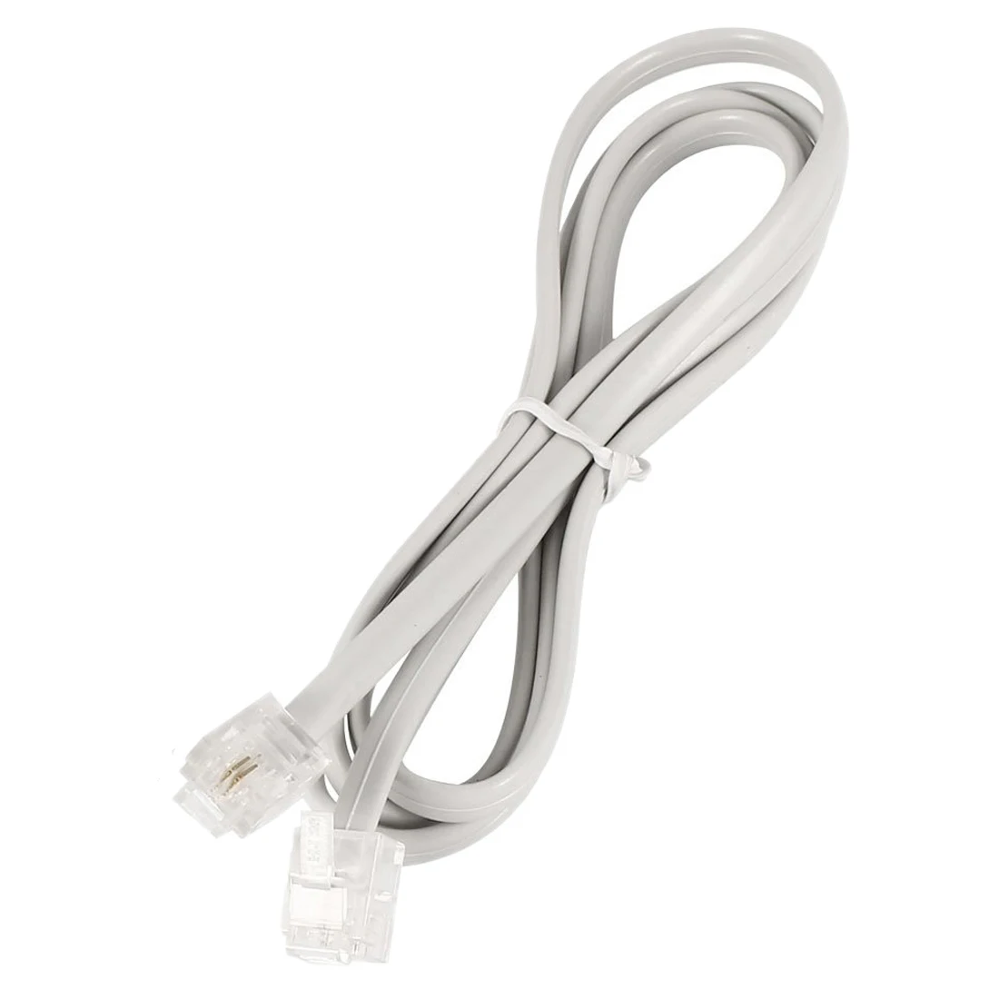 

2 Pcs White 6P2C RJ11 Male to Male 5mm Width Telephone Cable 1M 3.3Ft