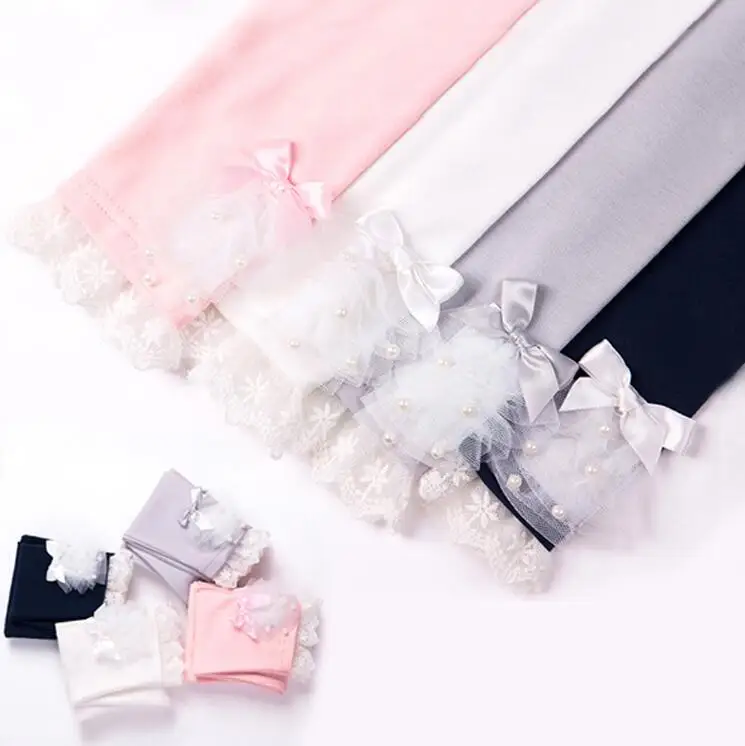 Весенняя одежда детские леггинсы школьные штаны кружевные для девочек От 2 до 7