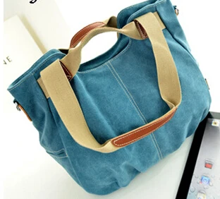 2015 Весна и лето Женская Холщовая Сумка с кожаной ручкой Портативная сумка через