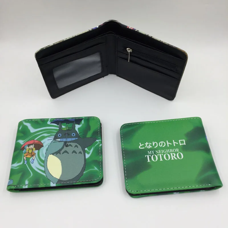 My Neighbor Totoro 2 Время приключений красочные аниме кожаные кошельки кредитные карты и фото держатель кошелек Подарочная монета карман Мужская Женская сумочка для денег - Цвет: My Neighbor Totoro 2