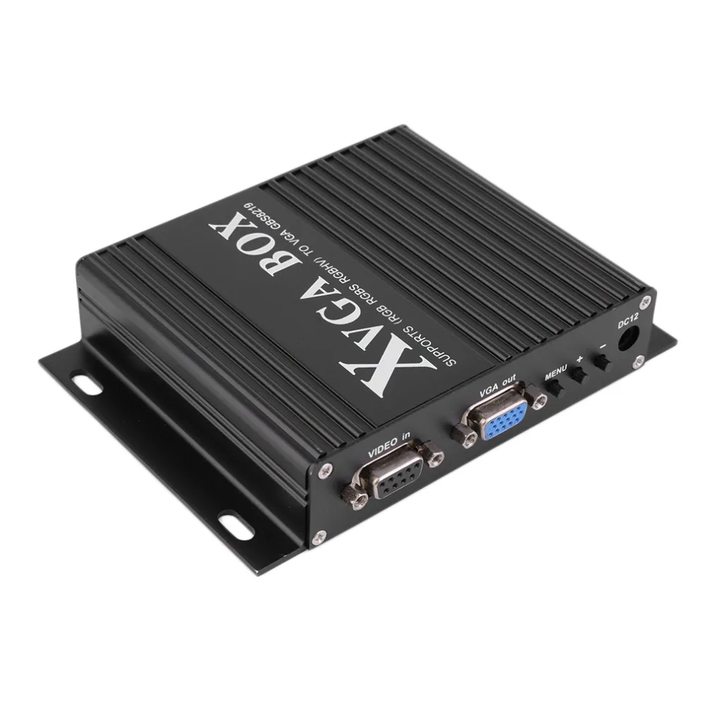 XVGA коробка CGA EGA RGB RGBS RGBHV в VGA промышленный монитор видео конвертер с USPlug адаптер