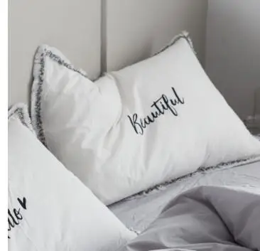 Наволочка для подушки из 100% хлопка цвет белый/розовый/серый 1 шт. | Дом и сад